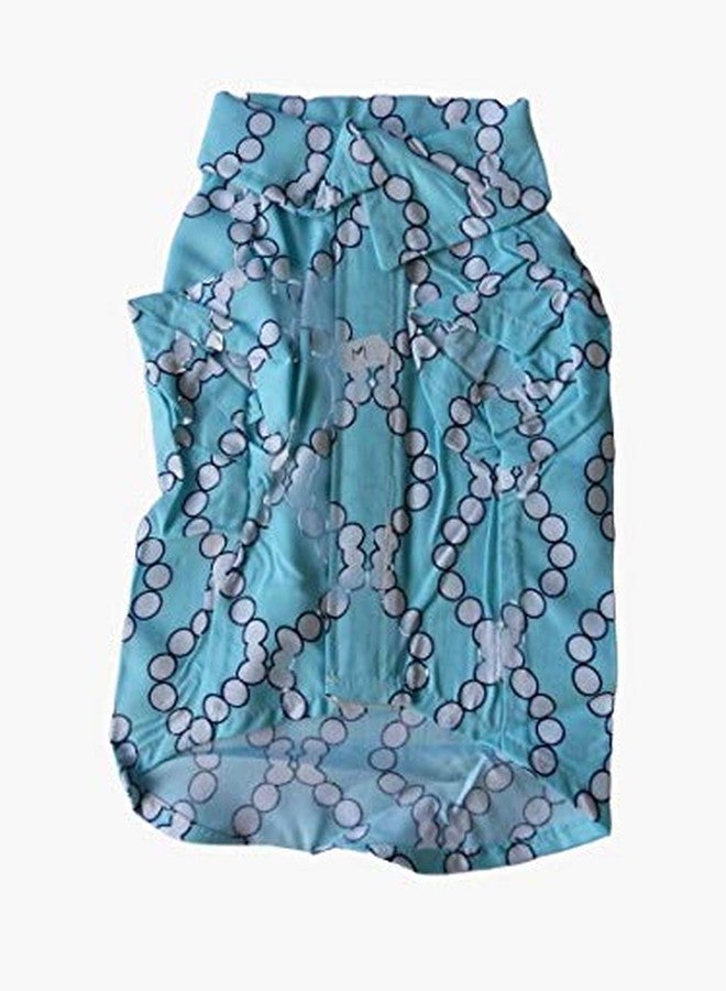 CHOOSTIX Summer Dog & Cat, Designer T-Shirt, Light Blue with Circles Pattern, 4XL, 200g, Large, 200 g - Image 2